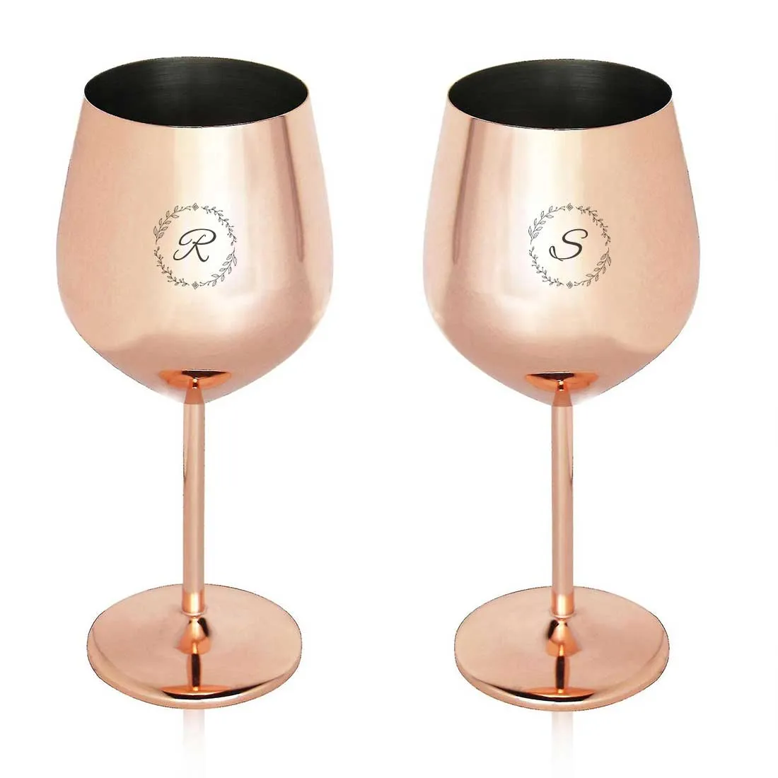 Custom Steel Wine Glasses Copper Finish Goblets