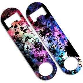 CUSTOMIZABLE Skinny Mini Bottle Opener - Space Flowers