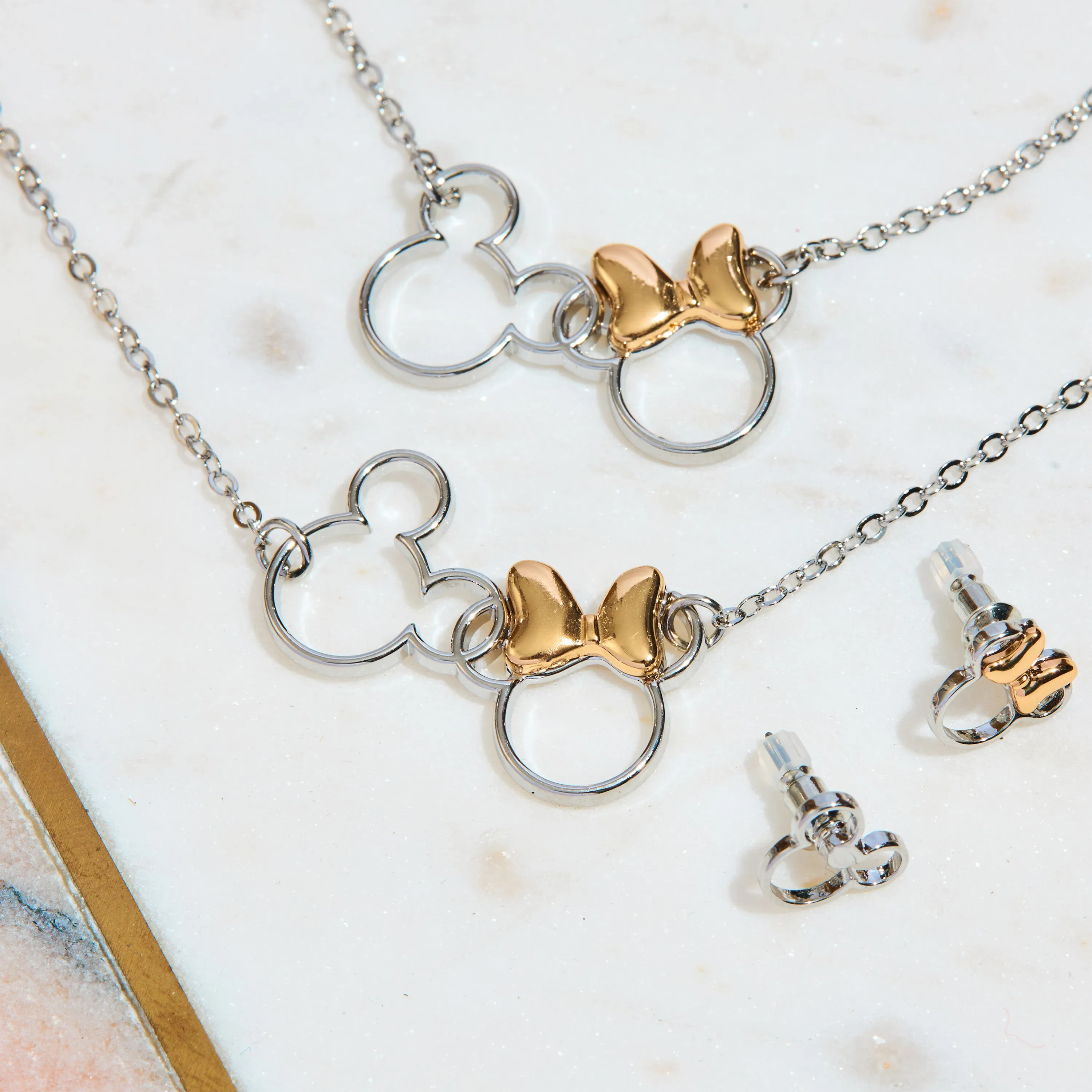 Disney Jewellery Set - Earrings, Bracelet & Necklace - Minnie/Mickey