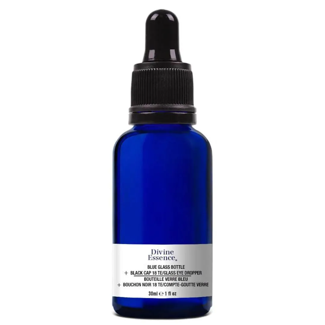 Divine Essence Blue Glass Bottle - Dropper (30ml)