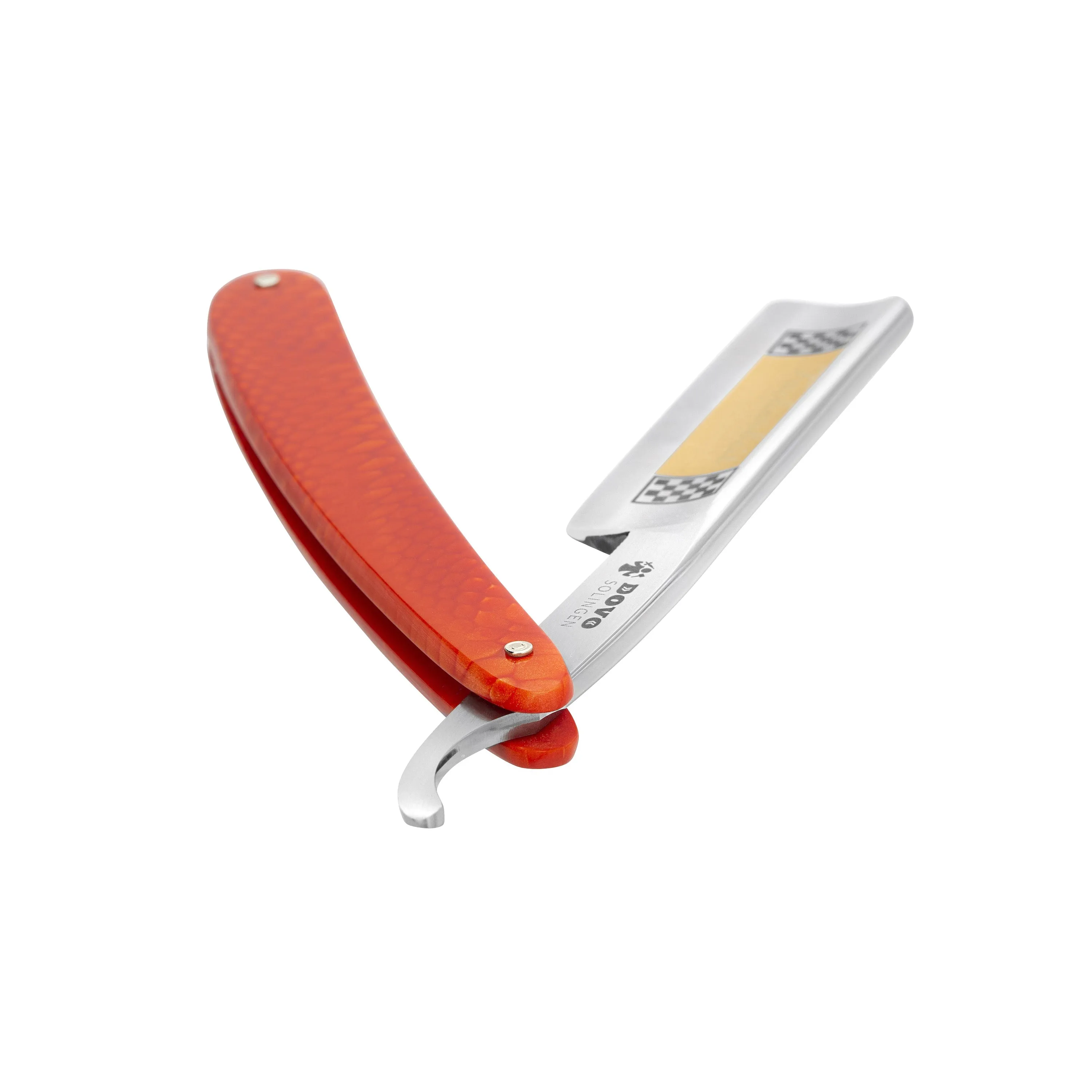 Dovo - Facharbeit Straight Razor, Acrylic Red Handle, Square Point, 6/8"