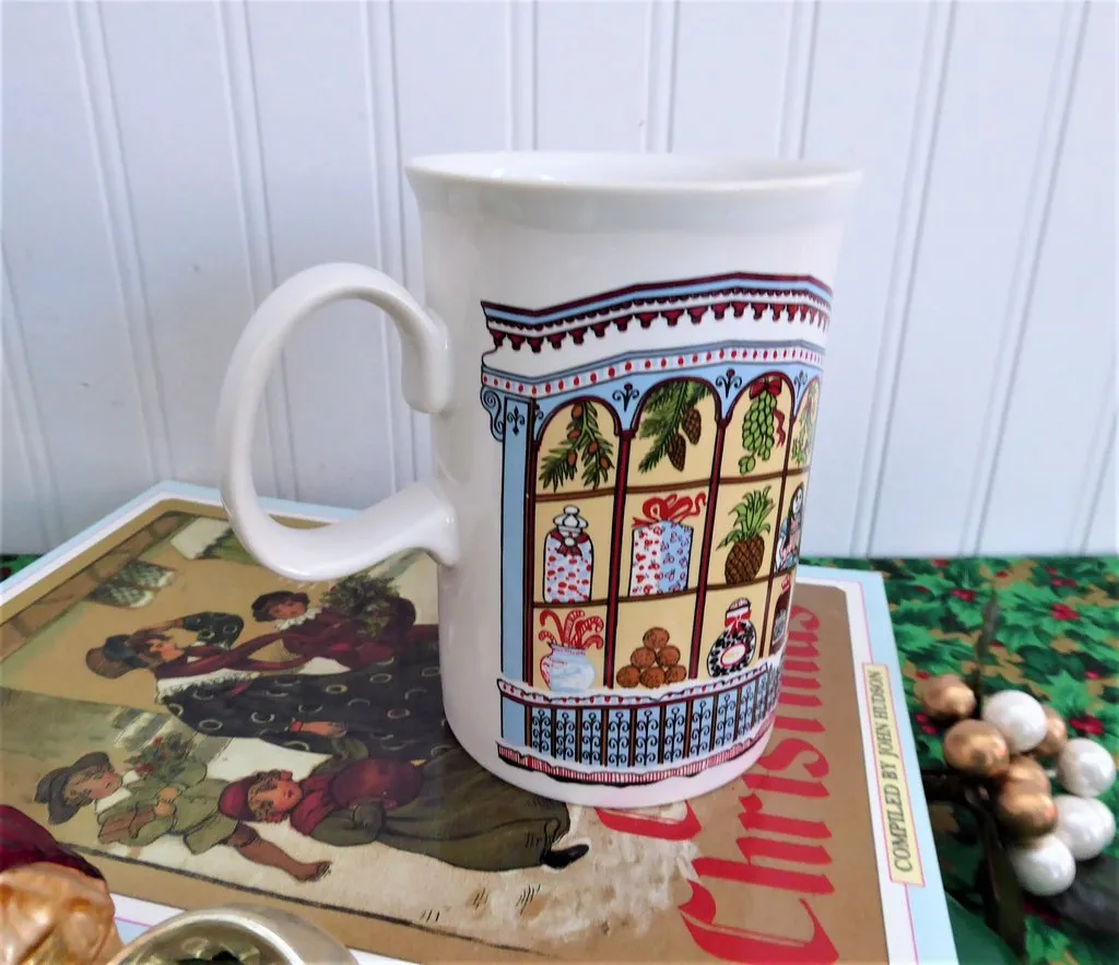 Dunoon Mug Sue Scullard Christmas Tree Windows Toys Stoneware Holiday Cats