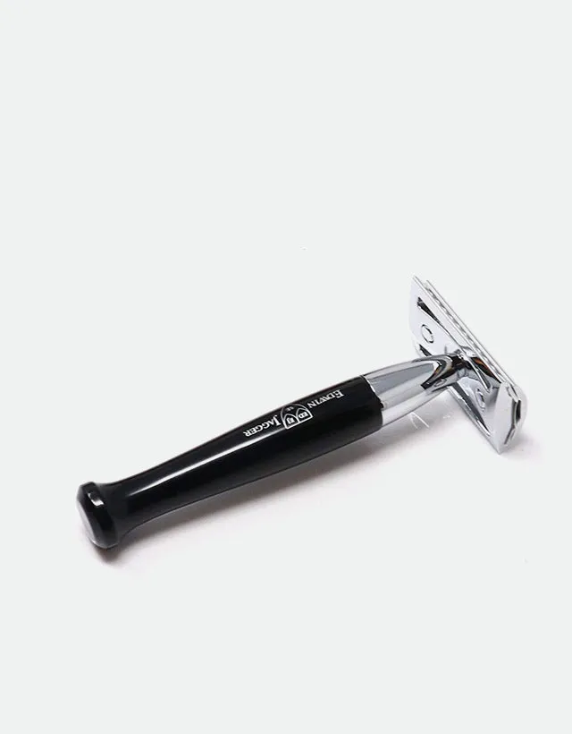 Edwin Jagger - Diffusion 72 Series - Double Edge Safety Razor, Imitation Ebony, Chrome Plated, Feather Blade