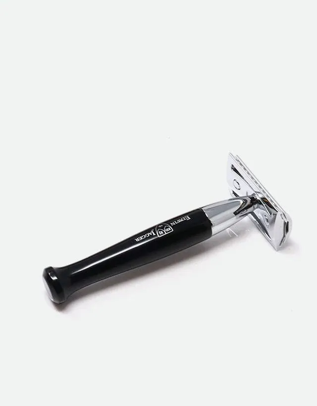 Edwin Jagger - Diffusion 72 Series - Double Edge Safety Razor, Imitation Ebony, Chrome Plated, Feather Blade