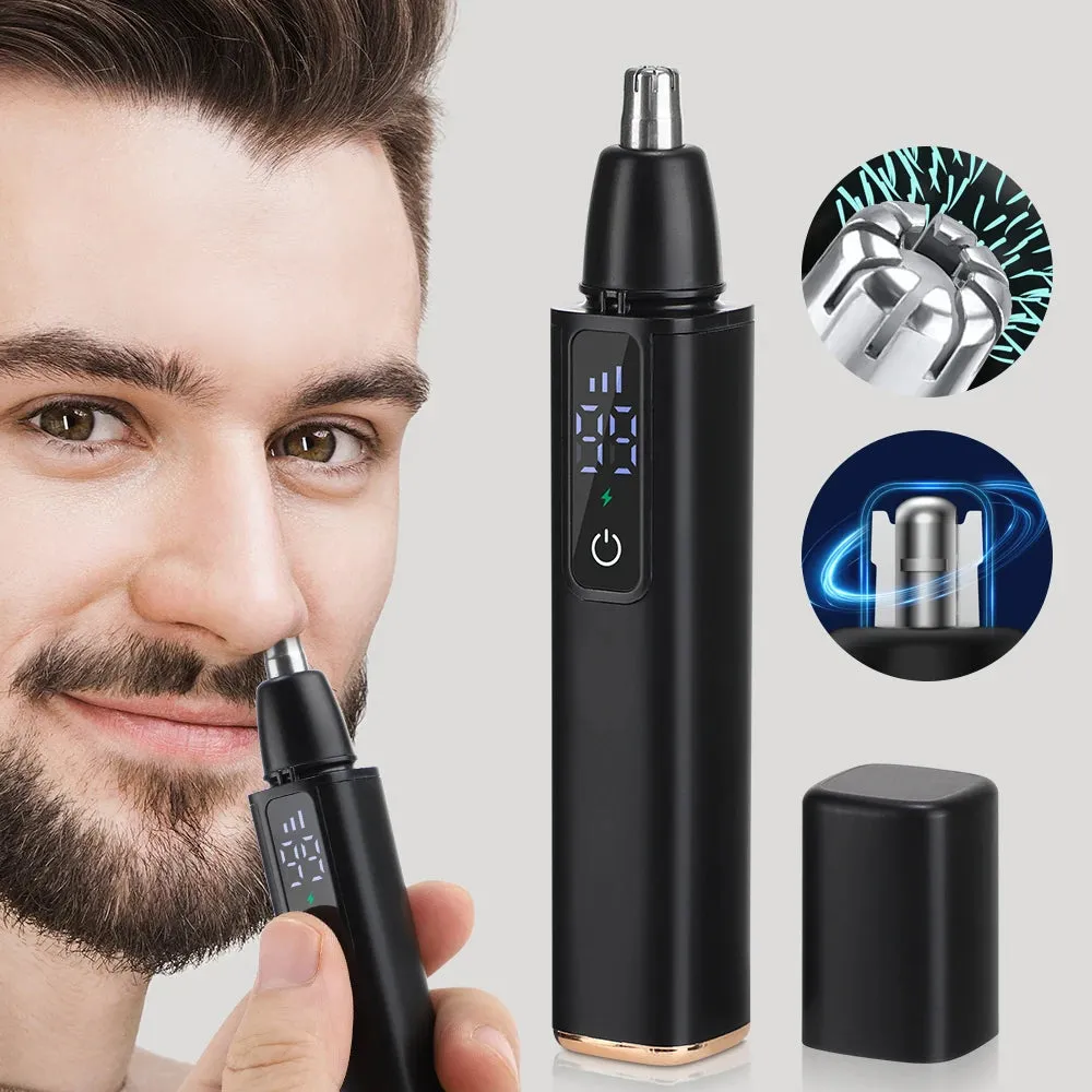 Electric Nose Hair Trimmer with LED Display - USB Rechargeable