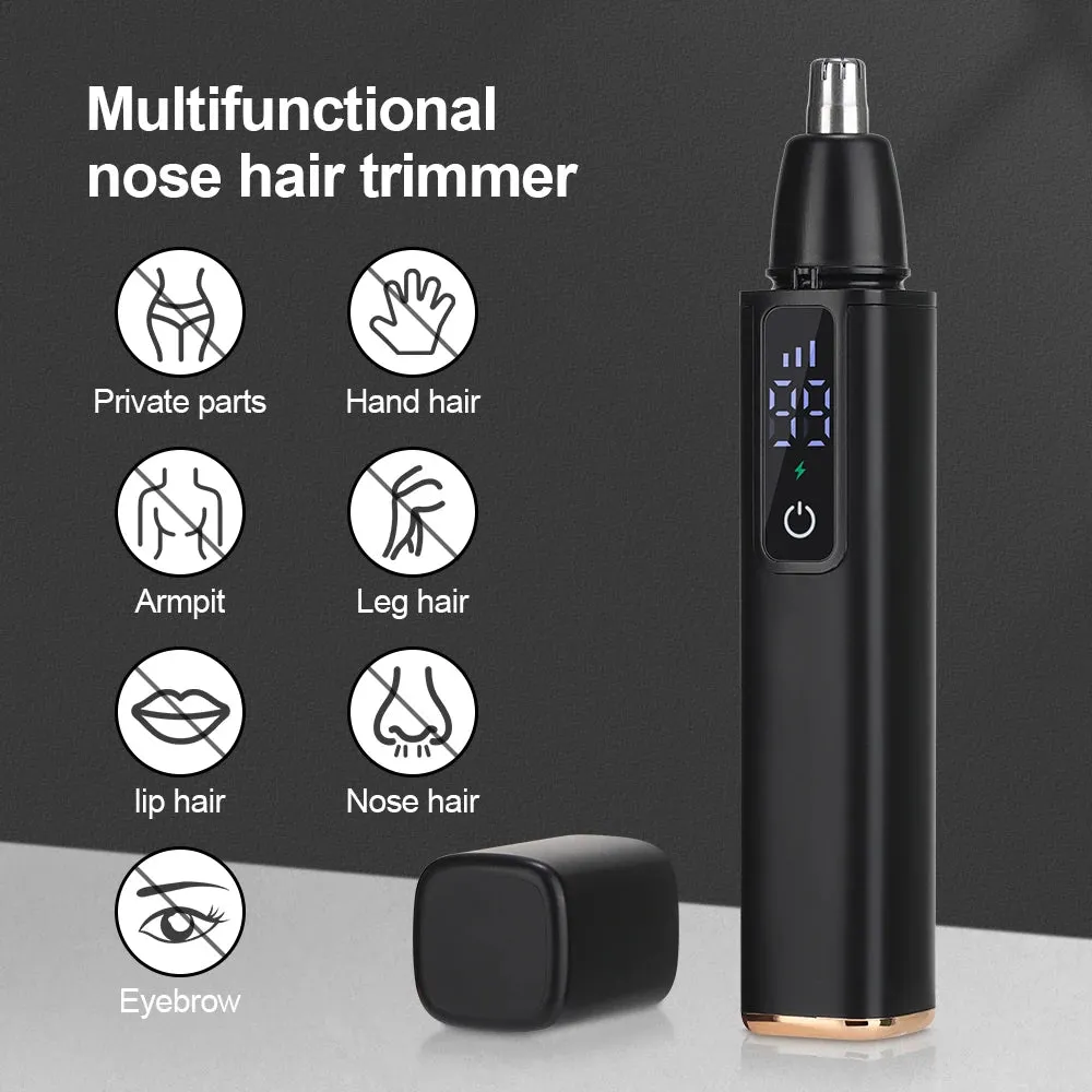 Electric Nose Hair Trimmer with LED Display - USB Rechargeable