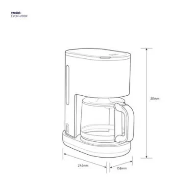 Electrolux E2CM1-200W 1.25L Create 2 Drip Coffee Maker