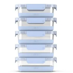 Ello 10pc Glass Meal Prep Food Storage Container Set Blue