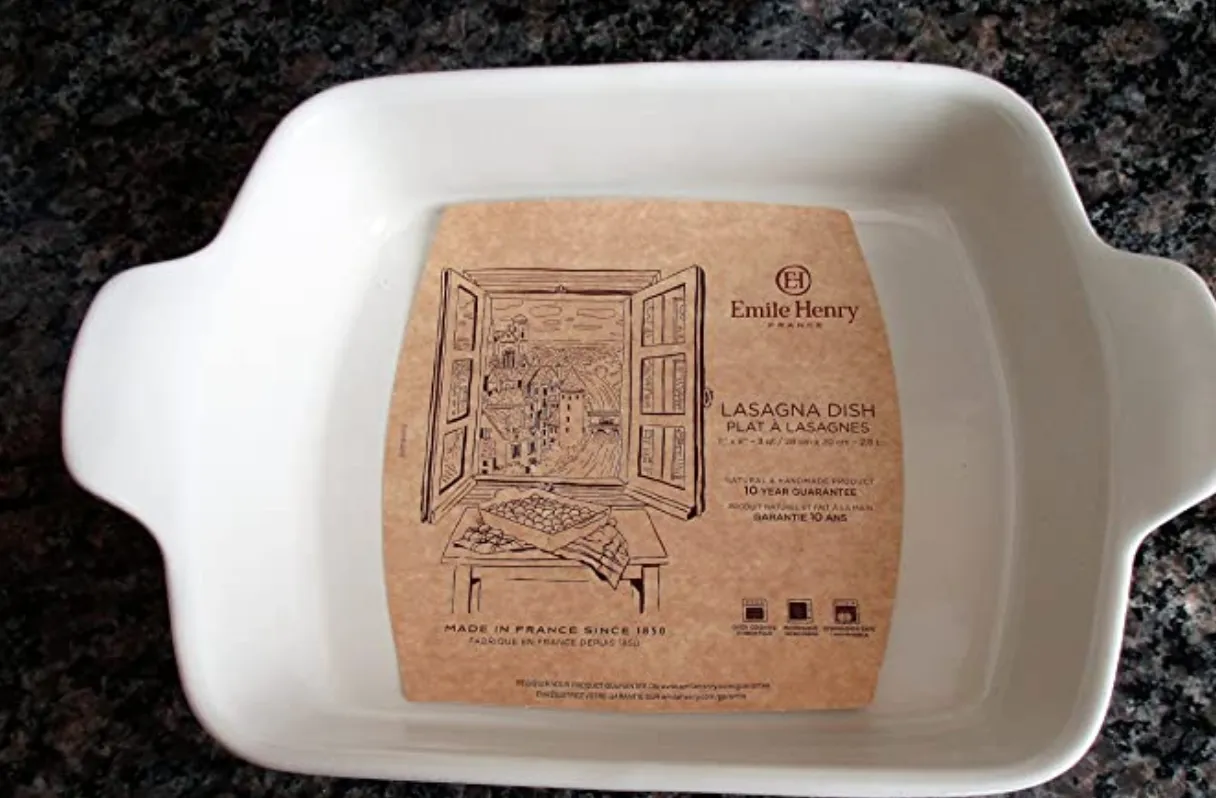 Emile Henry Modern Classics Baking Dish – 4.8qt. – Sugar White