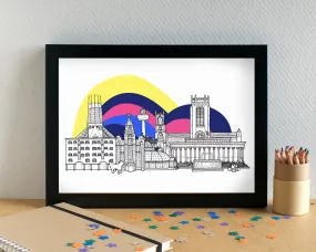 Eurovision 2023 Liverpool Skyline Art Print - can be personalised