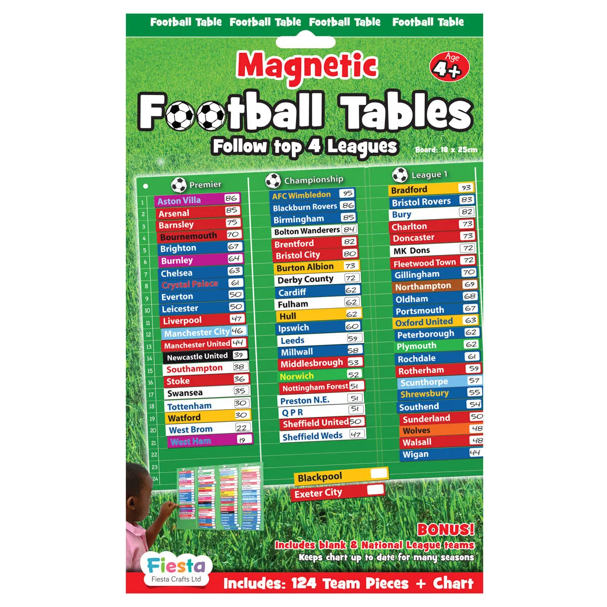 Fiesta Crafts Magnetic Football Tables Chart