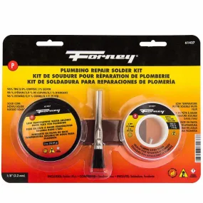 Forney Solder Kit, LF, Plumbing Repair, Solid Core, 1/8", 3 oz.