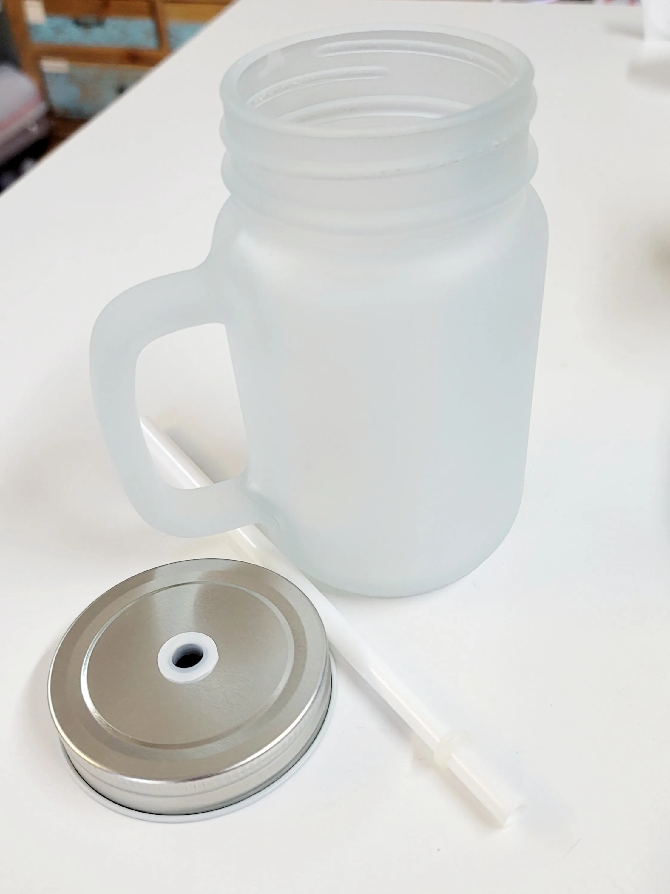 Frosted Glass Mason Jar