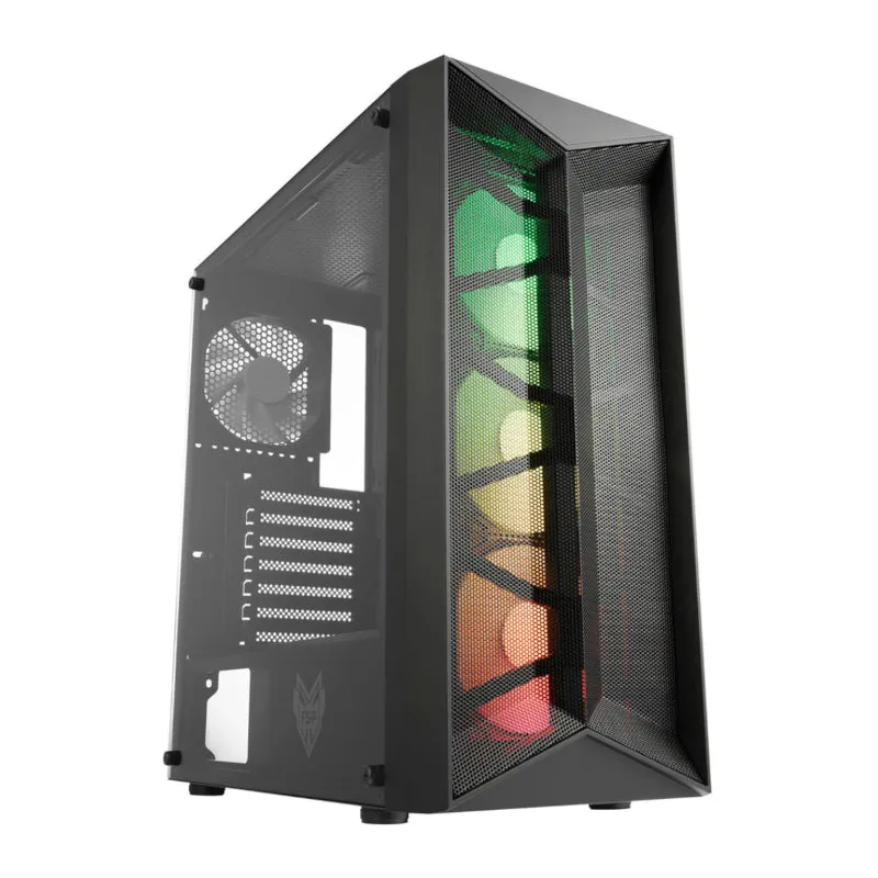 Fsp Cmt211A Atx | Micro-Atx | Mini-Itx | Gaming Chassis |Argb Support | 4X 120Mm Fans Included | Tempered Glass Side Panel | Black