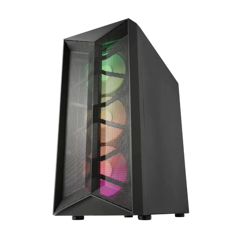 Fsp Cmt211A Atx | Micro-Atx | Mini-Itx | Gaming Chassis |Argb Support | 4X 120Mm Fans Included | Tempered Glass Side Panel | Black