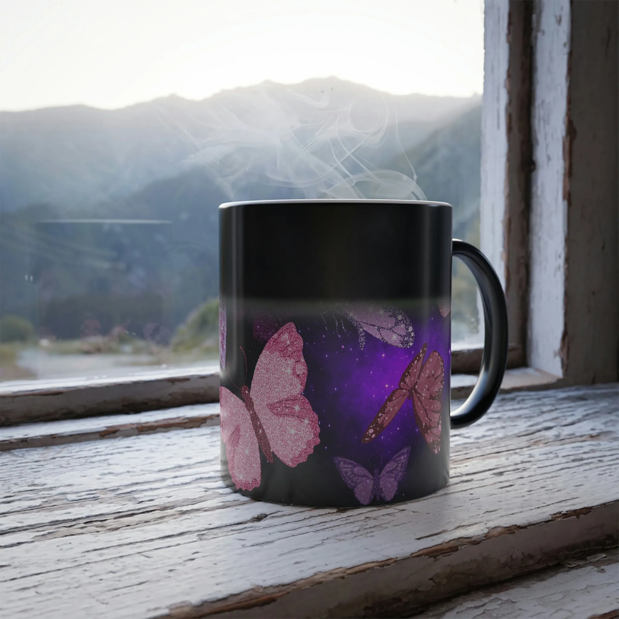 Galaxy butterflies 11oz Color Morphing Mug