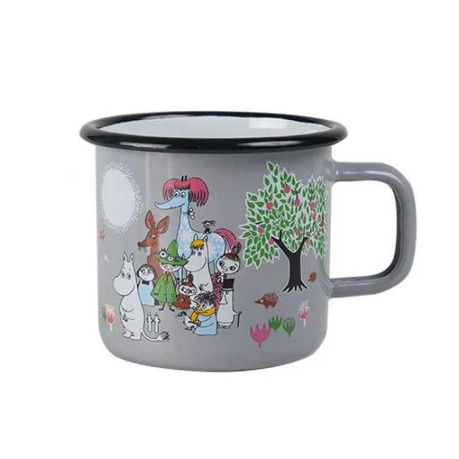 Garden, grey enamel mug 3,7 dl