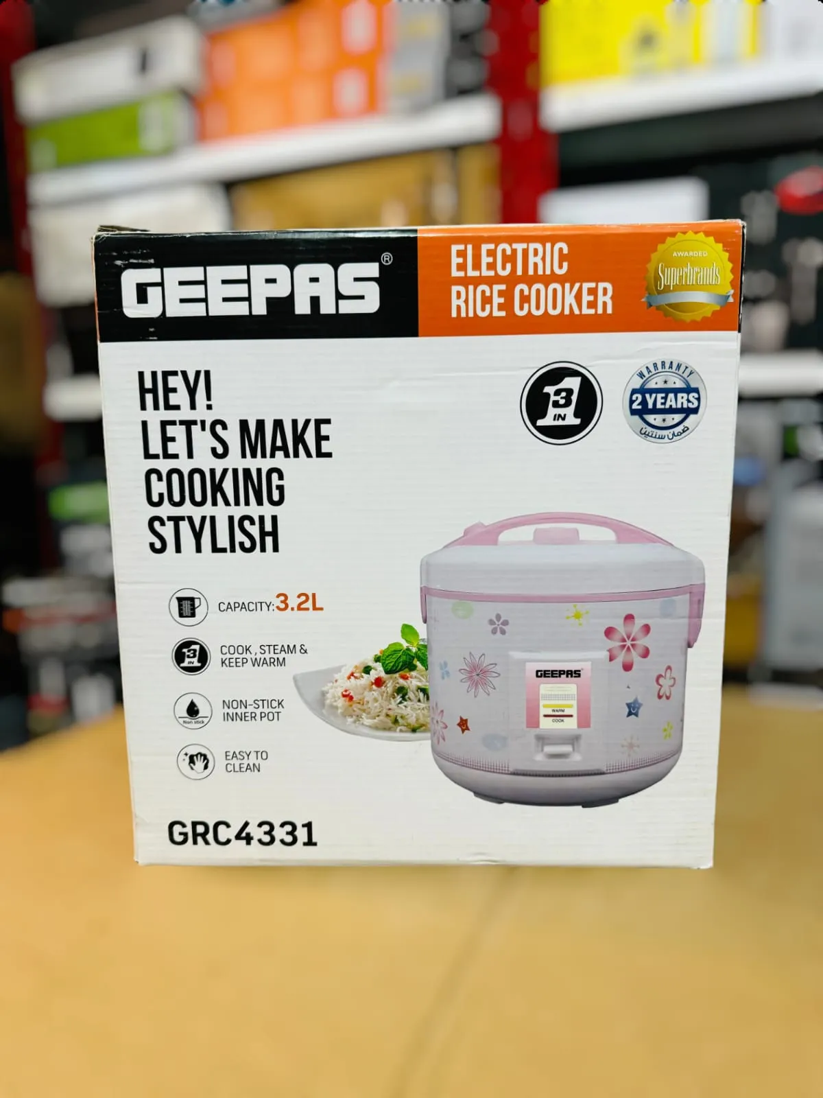 Geepas 3.2L Electric Rice Cooker GRC4331