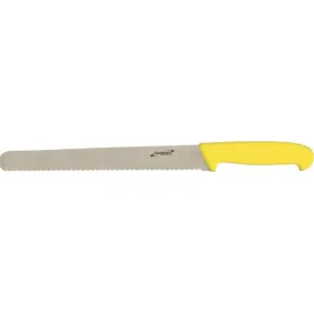 Genware 12'' Slicing Knife Yellow (Serrated) pack of 1