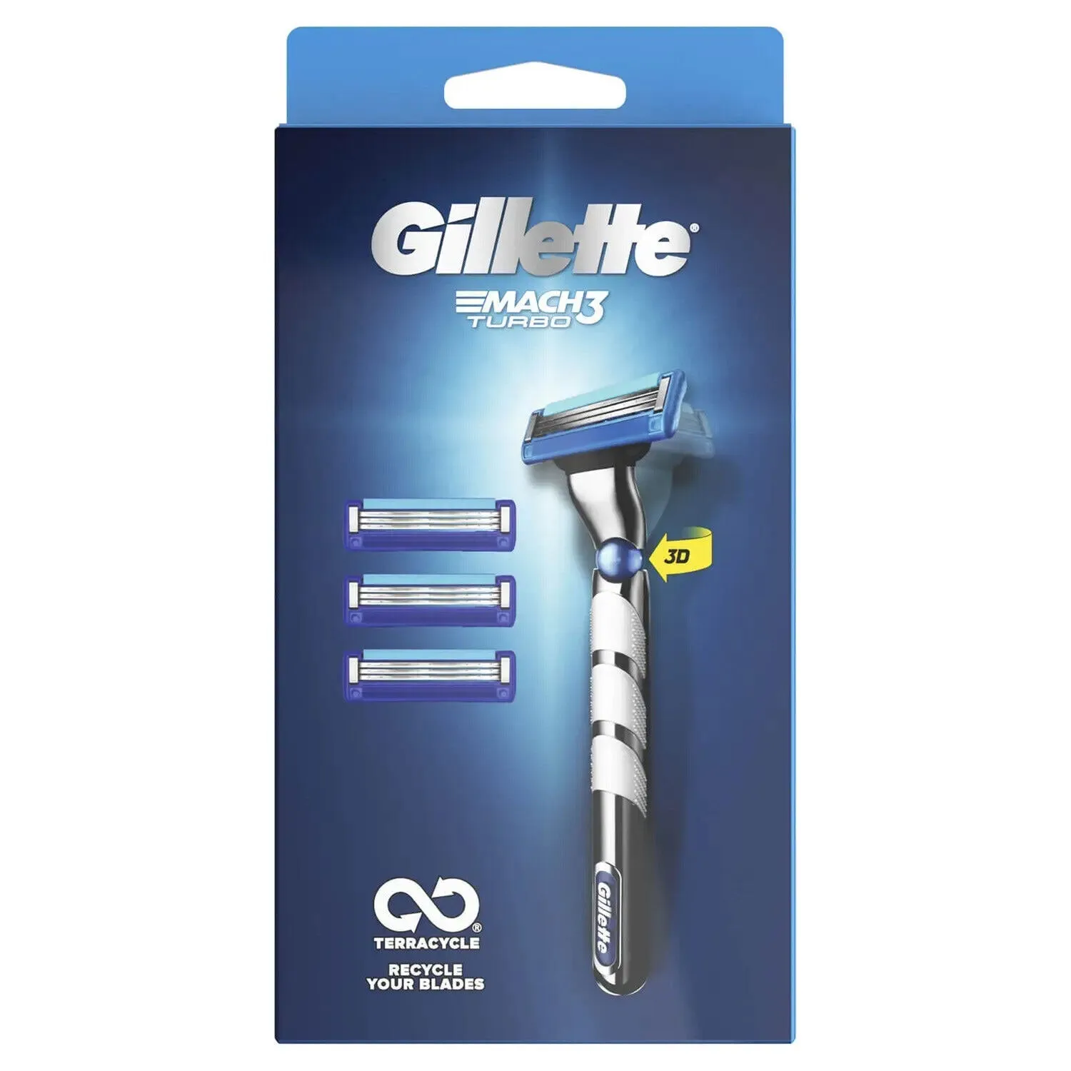 Gillette Mach3 Turbo 3D Razor   Mach3 Turbo 3 Blades Refills