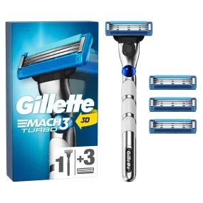 Gillette Mach3 Turbo 3D Razor   Mach3 Turbo 3 Blades Refills