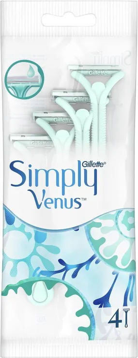 Gillette Simply Venus 2 Blade Women's Disposable Razor 4pcs