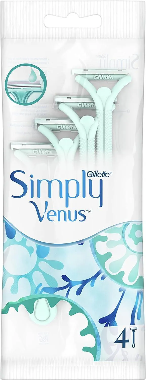 Gillette Simply Venus 2 Blade Women's Disposable Razor 4pcs