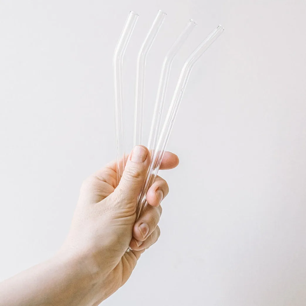 Glass Straws, 4 Pack