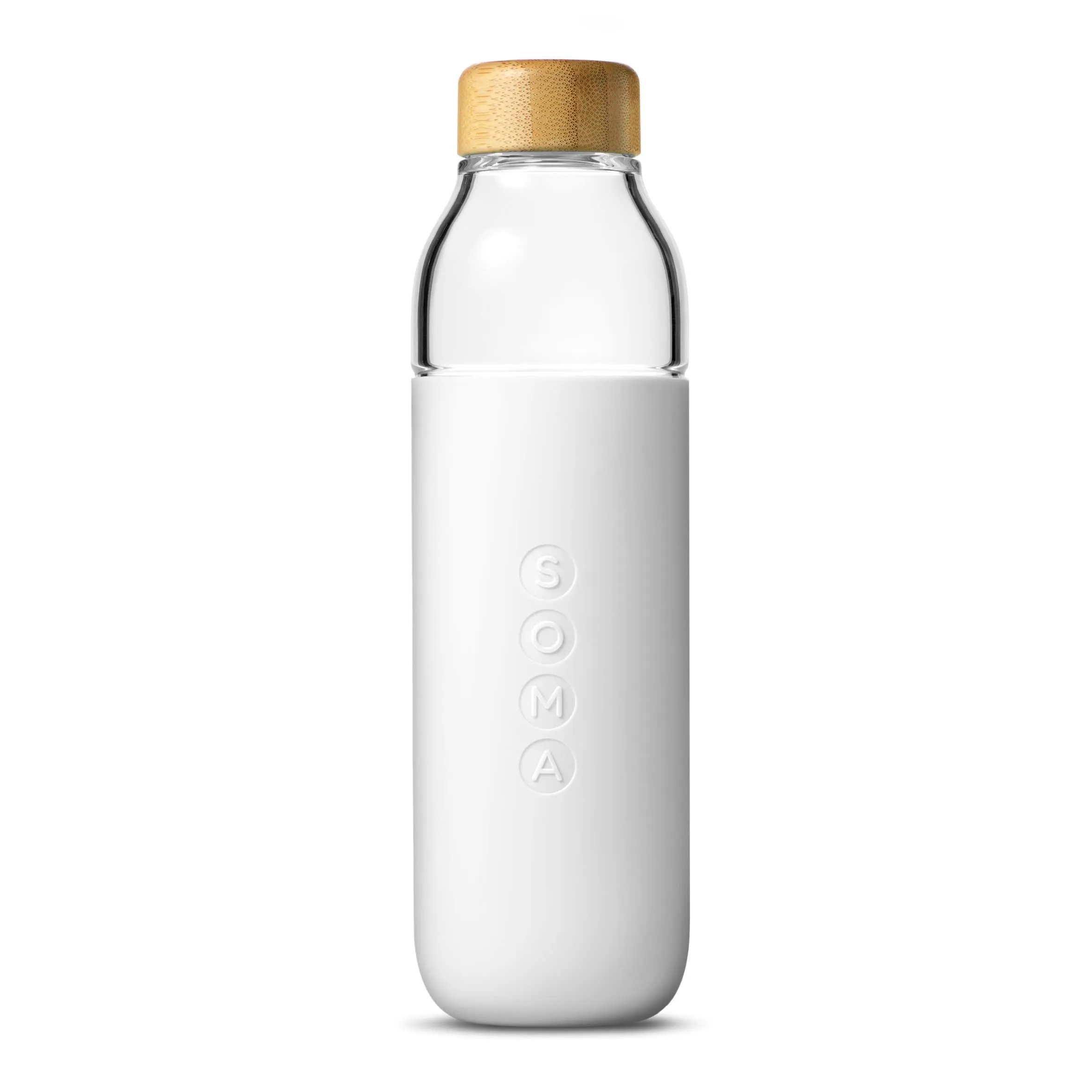 Glass Water Bottle (White)