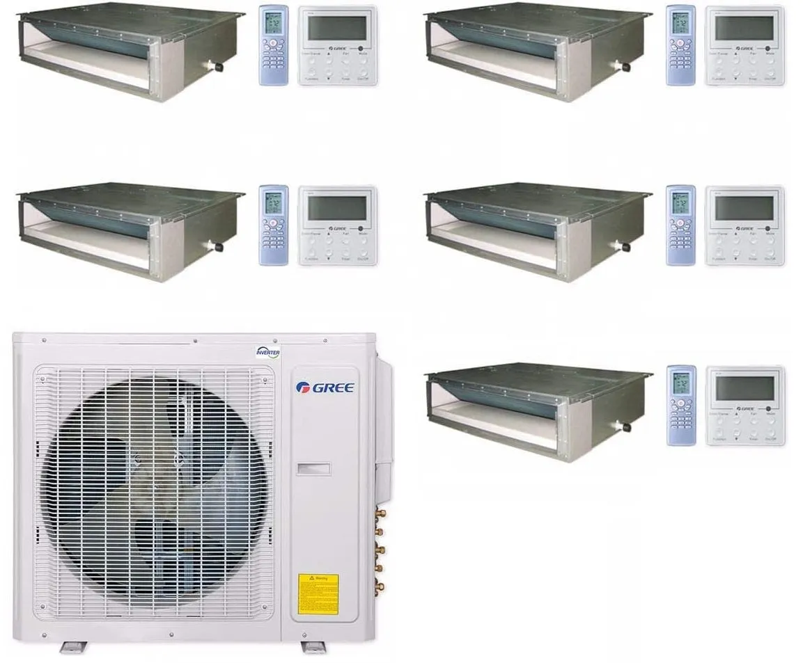 GREE Multi  Ultra Series 42,000 BTU 5-Zone Concealed Duct 12K 12K 12K 12K 12K Ductless Mini-Split System