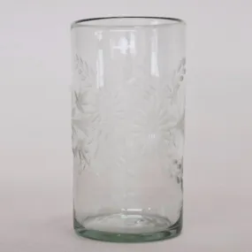 Hand Blown and Etched Glass - Highball glass