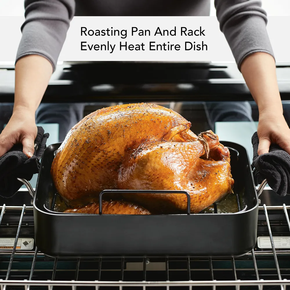 Hard-Anodized Roaster with Removable Nonstick Rack