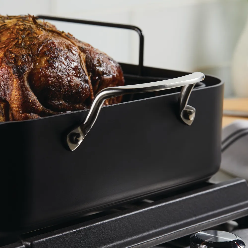 Hard-Anodized Roaster with Removable Nonstick Rack