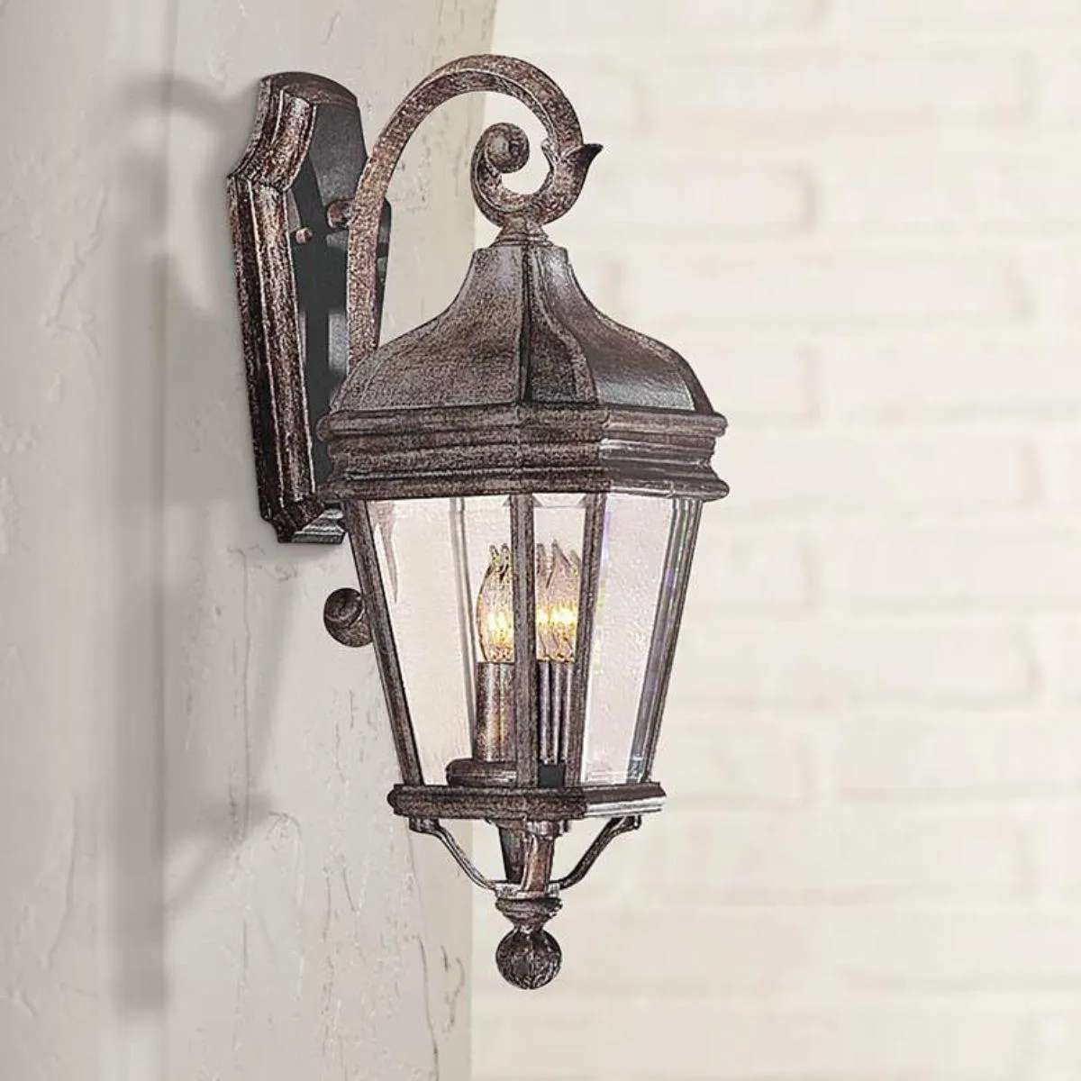 Harrison 21 in. 2 Lights Outdoor Wall Lantern Vintage Rust Finish