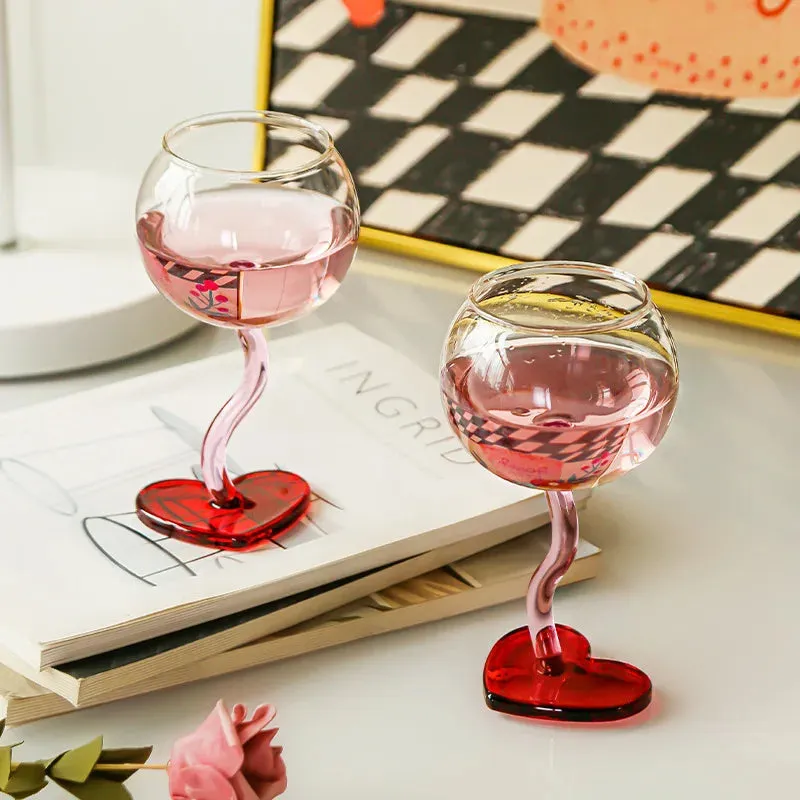 Heart Glass Goblet