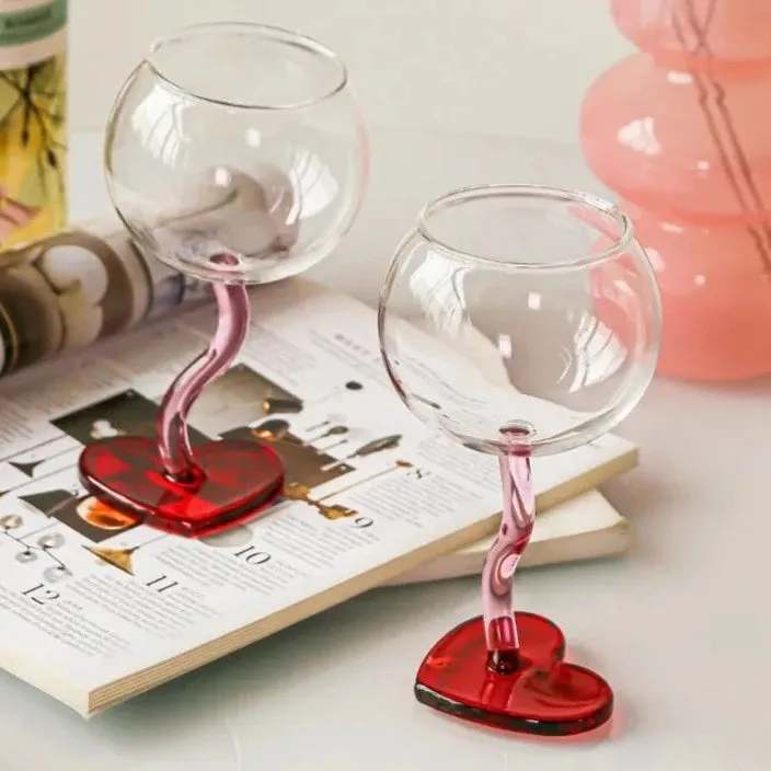 Heart Glass Goblet