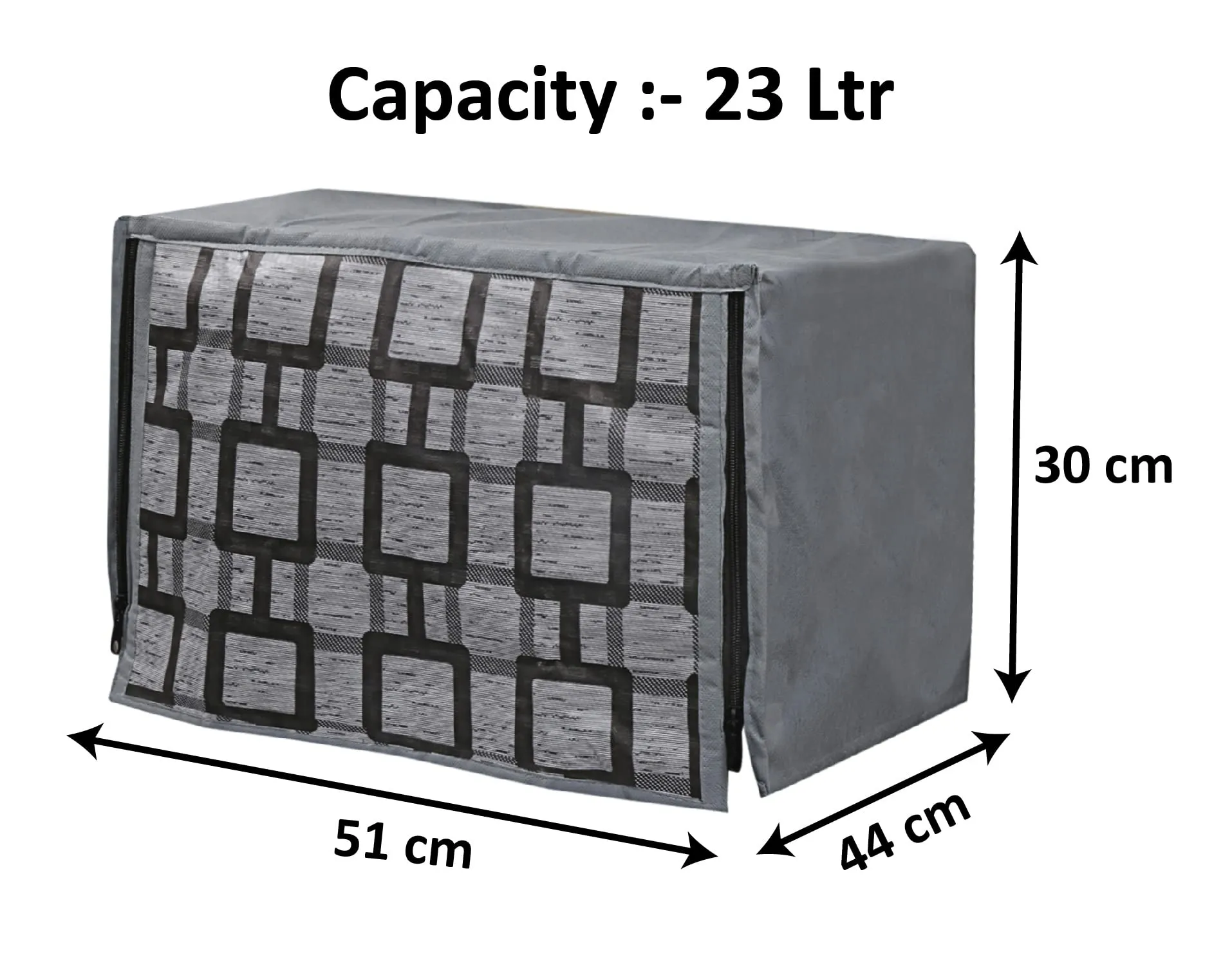 Heart Home PVC Square Design Microwave Oven Cover, Dustproof Machine Protector Cover,23 LTR. (Grey)-HS43HEARTH25970