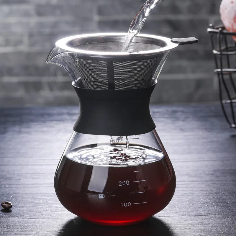 Heat-resistant glass hand coffee maker