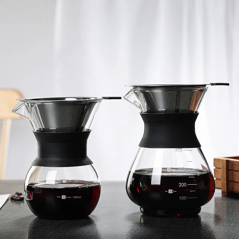 Heat-resistant glass hand coffee maker