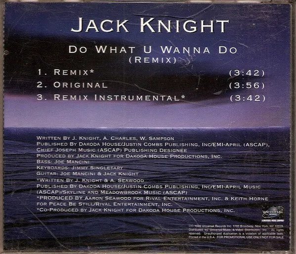 Jack Knight - Do What U Wanna Do (CD, Single, Promo) (NM or M-)