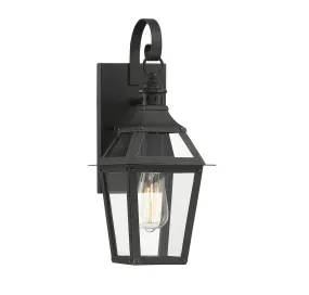 Jackson 1-Light Outdoor Sconce in Black with Gold Highlighted