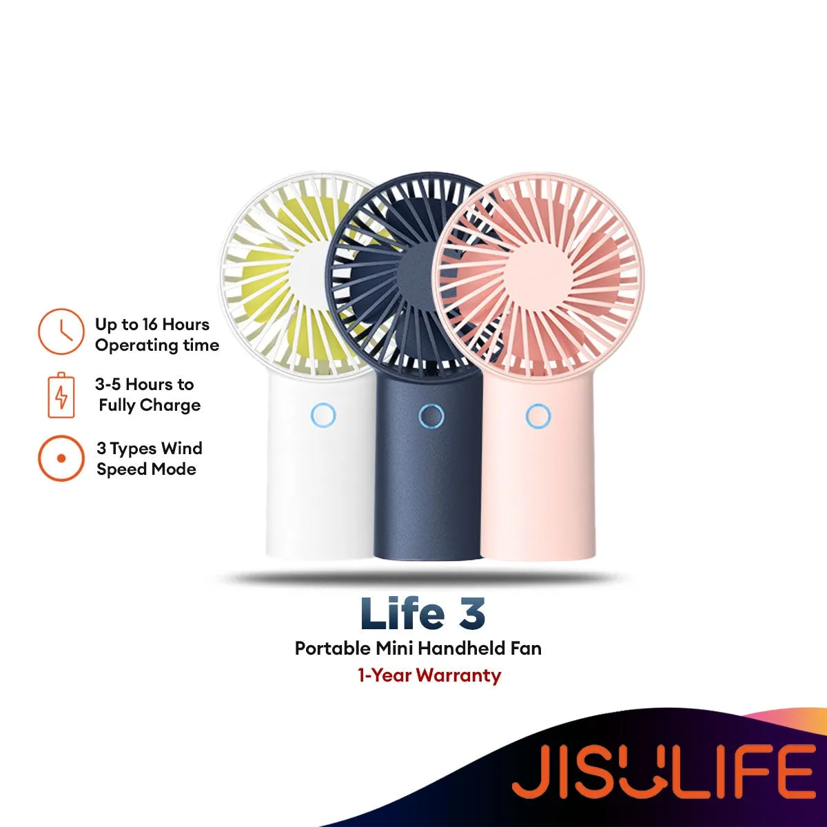 JISULIFE Life 3 F2B HandHeld Fan 2 In 1 Portable Mini Fan