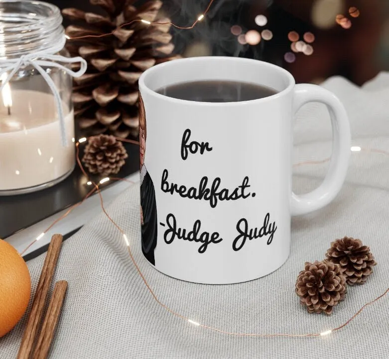 Judge Judy Mug, Eat Morons,Sarcastic funny coffee mug, Gift for Christmas/Thanksgiving/Birthday/Judge Judy Fans/Graduation, Christmas