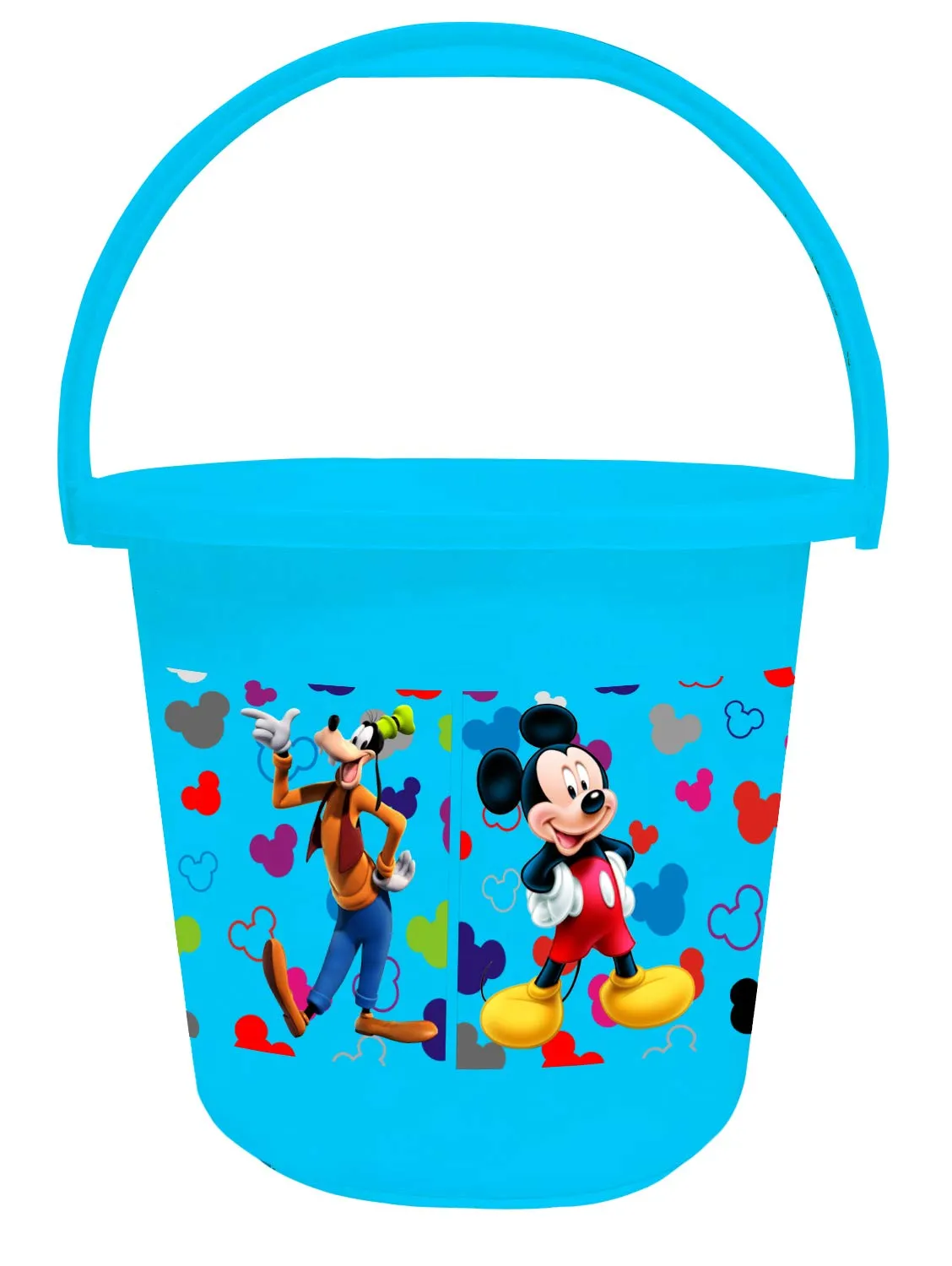 Kuber Industries Disney Team Mickey Print 4 Pieces Unbreakable Virgin Plastic Bathroom Bucket with Mug Set- Pink & Blue, (2 Pc 16 LTR Bucket & 2 Pc 500 ML Mug) -HS_35_KUBMARTS17504