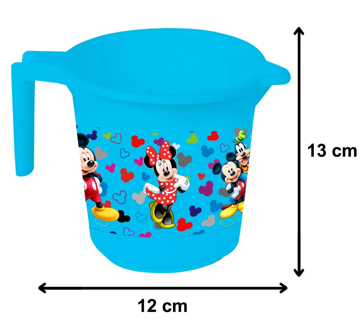 Kuber Industries Disney Team Mickey Print 4 Pieces Unbreakable Virgin Plastic Bathroom Bucket with Mug Set- Pink & Blue, (2 Pc 16 LTR Bucket & 2 Pc 500 ML Mug) -HS_35_KUBMARTS17504