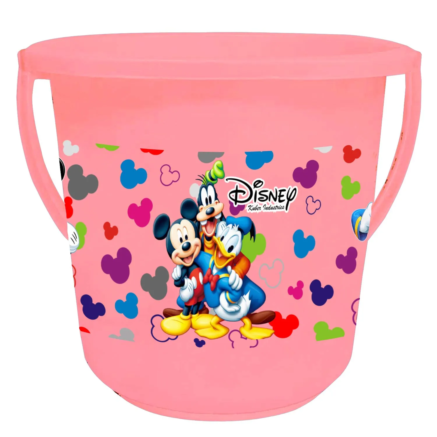 Kuber Industries Disney Team Mickey Print 4 Pieces Unbreakable Virgin Plastic Bathroom Bucket with Mug Set- Pink & Blue, (2 Pc 16 LTR Bucket & 2 Pc 500 ML Mug) -HS_35_KUBMARTS17504