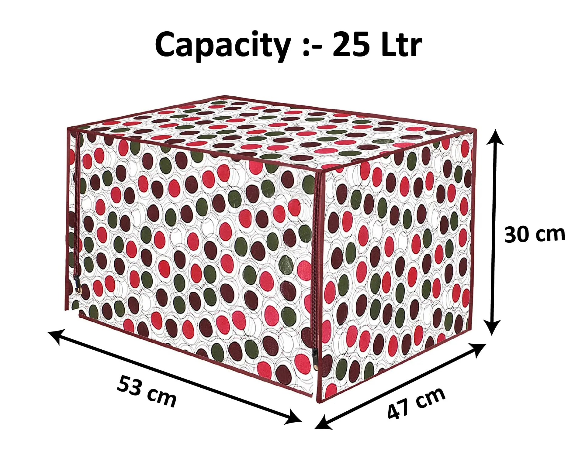 Kuber Industries PVC Circle Design Microwave Oven Cover, Dustproof Machine Protector Cover,25 LTR. (Multi)-HS43KUBMART26012
