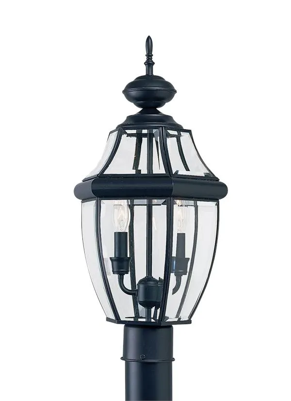 Lancaster Collection - Two Light Outdoor Post Lantern | Finish: Black - 8229EN-12