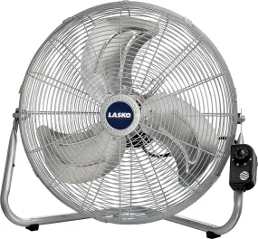 Lasko 2265 High-Velocity Fan, 120 V, 20 in Dia Blade, 3-Speed, 2785 cfm Air, Silver :EA: QUANTITY: 1