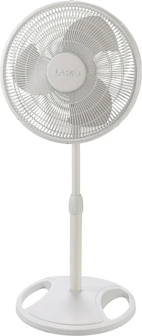 Lasko 2520 Oscillating Stand Fan, 120 V, 16 in Dia Blade, Plastic Housing Material, White :EA: QUANTITY: 1